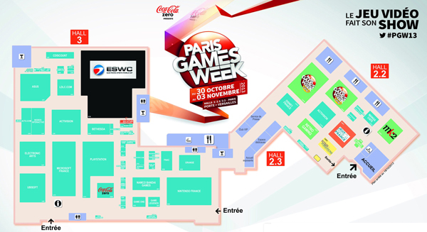 Paris Games Week 2013 : Le Plan du salon recadré