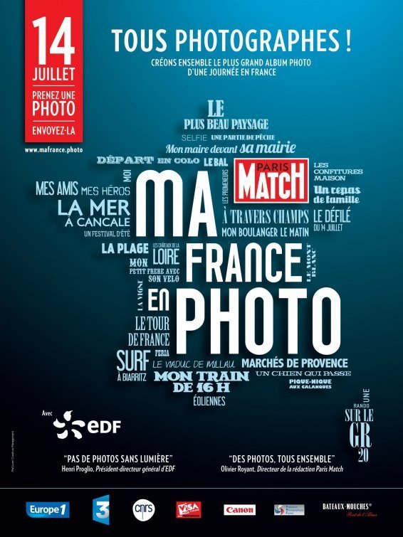 Affiche Ma France en photo le 14 juillet avec Paris Match