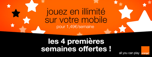 Bannière Orange "All you can play"