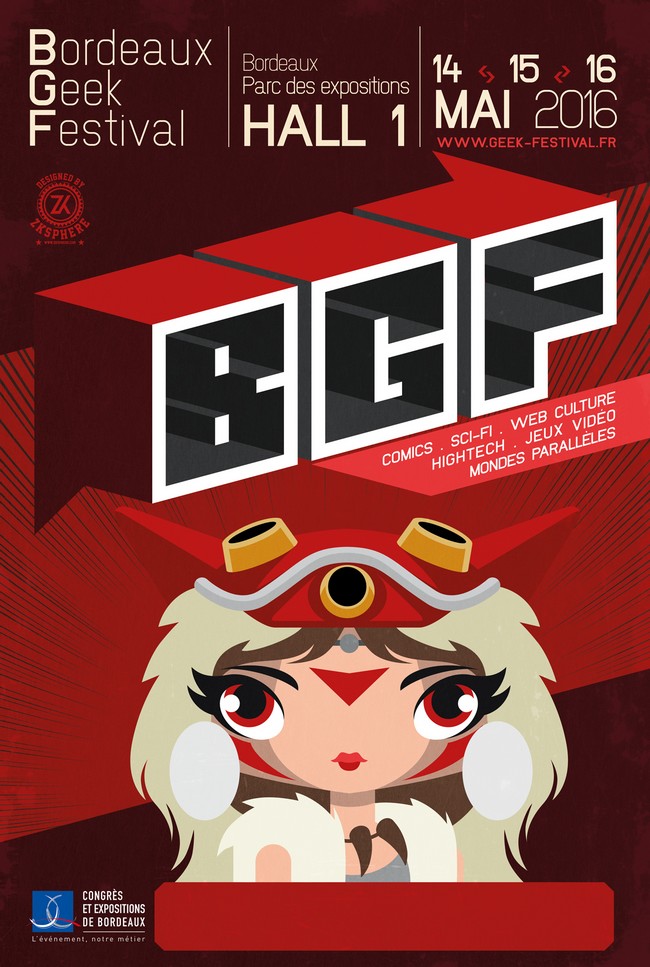 Bordeaux Geek Festival 2016 : Affiche Princesse Mononoké