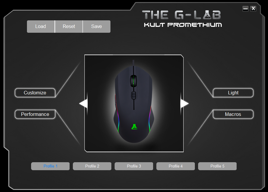 Souris Kult Promethium : Capture programme personnalisation