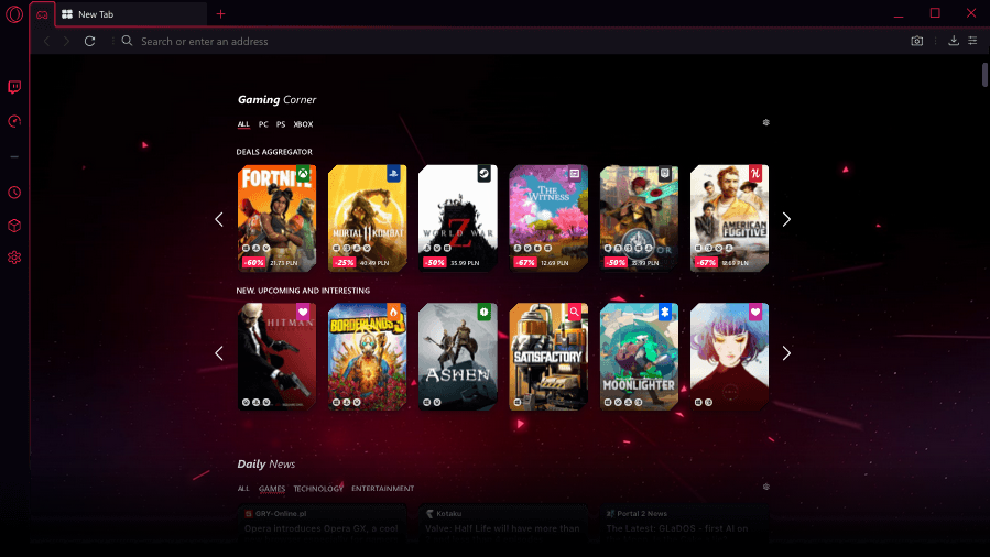 Opera GX : GX Corner